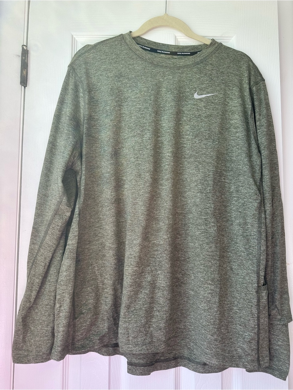 Nike Running Women’s Long Sleeve Dri-FIT Heather Green Long Sleeve Shirt